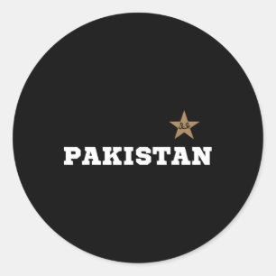 Pakistan Pakistani Flag Star Cricket Men's Womens Classic Round Sticker