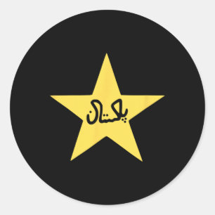 Pakistan Pakistani Flag Star Cricket Men's Womens Classic Round Sticker
