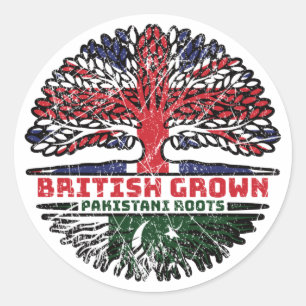 Pakistan Pakistani Uk United Kingdom British Tree Classic Round Sticker