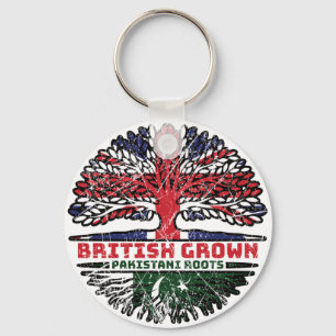 Pakistan Pakistani Uk United Kingdom British Tree Key Ring