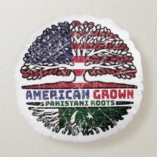 Pakistan Pakistani US American USA United States Round Cushion