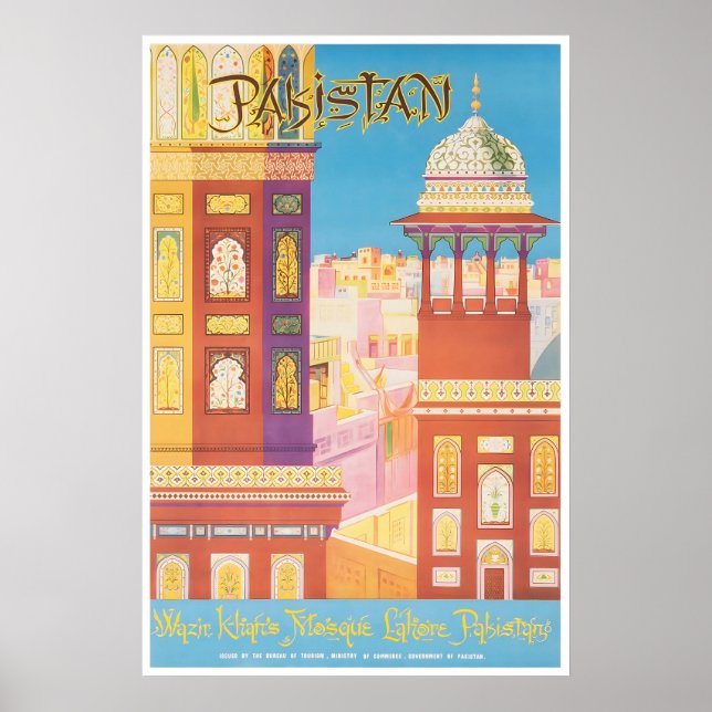 Pakistan Print Lahore Travel Poster Art (XR1920)a (Front)