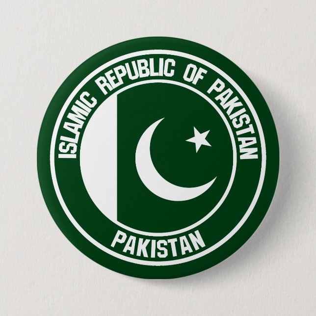 Pakistan Round Emblem 7.5 Cm Round Badge (Front)
