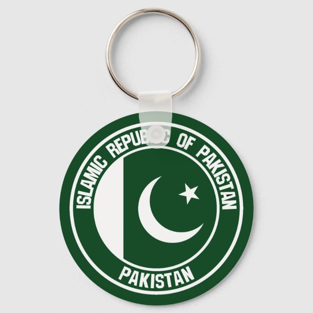 Pakistan Round Emblem Key Ring (Front)