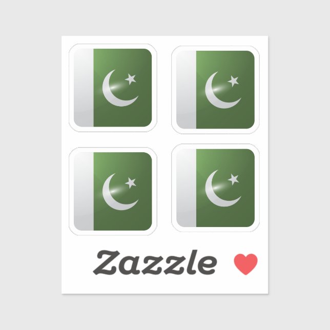 Pakistan square glossy flag (Sheet)