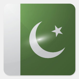 Pakistan square glossy flag sticker