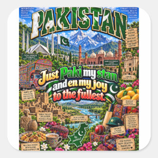Pakistan T-shirt Square Sticker