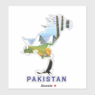 Pakistan travel poster map