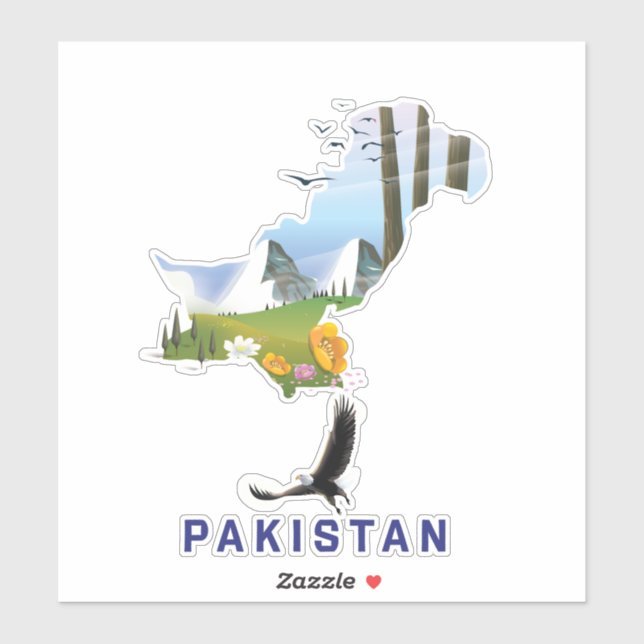 Pakistan travel poster map (Sheet)