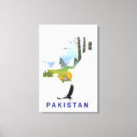 Pakistan travel poster map
