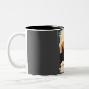 Pakistan Vintage Minimal Book Cover Markhor Travel Two-Tone Coffee Mug