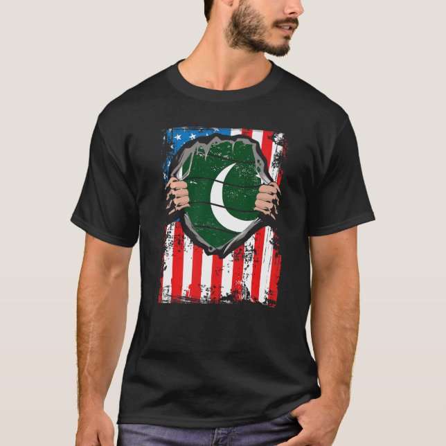 Pakistani American Grown Patriot Pakistan Flag fro T-Shirt (Front)