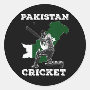 Pakistani Cricketer Men Classic Round Sticker