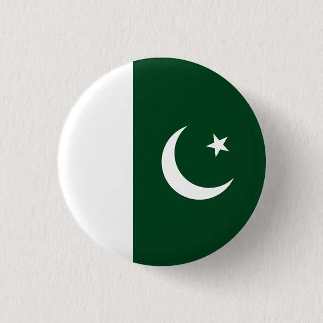 Pakistani Flag, Flag of Pakistan 3 Cm Round Badge (Front)