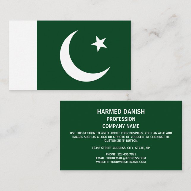 Pakistani Flag, Flag of Pakistan Business Card (Front/Back)