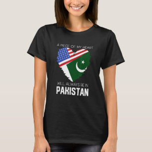 Pakistani Flag Half Of My Heart Is In Pakistan T-Shirt