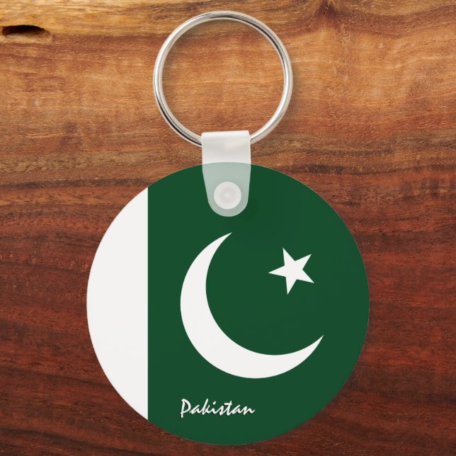 Pakistani Flag & Pakistan holiday, travel /sports Key Ring (Front)