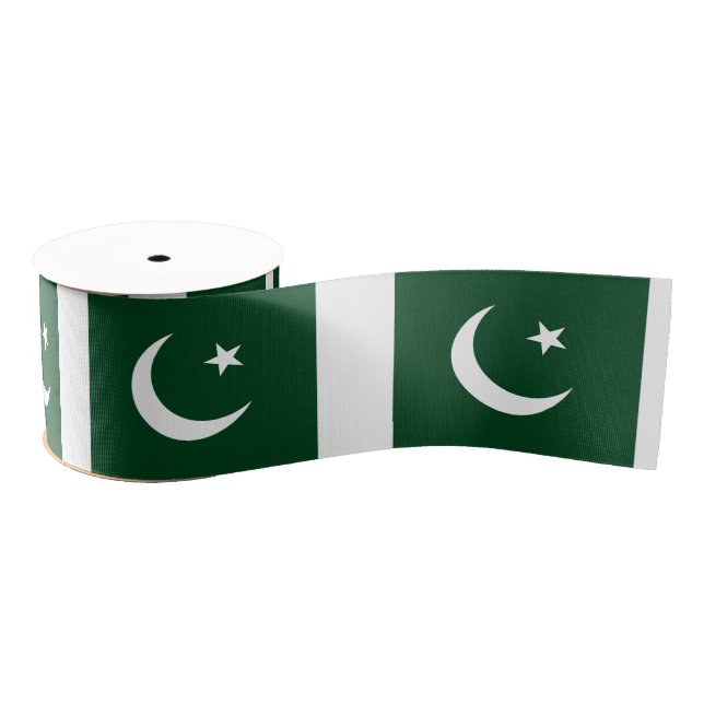 Pakistani Flag & Pakistan travel, holiday/sports Grosgrain Ribbon (Spool)