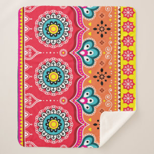 Pakistani Truck Art: Colourful Sherpa Blanket