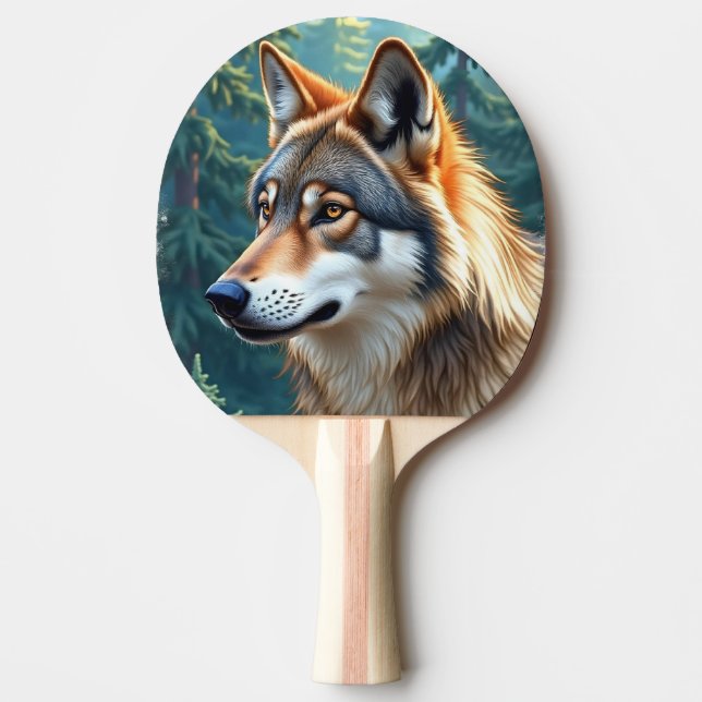Pala de Ping Pong Lobo observando en el Bosque Paddle (Front)