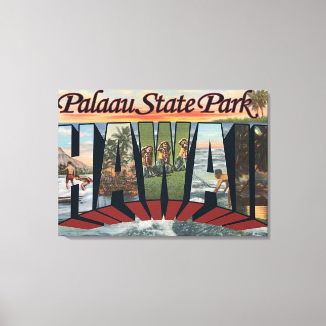 Palaau State Park, Hawaii - Large Letter Scenes Canvas Print (Front)