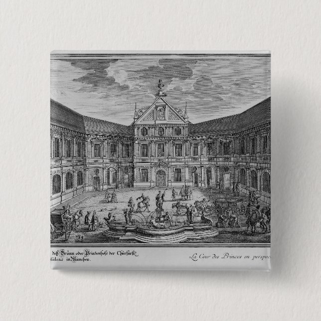 Palace at Munich, Germany 15 Cm Square Badge (Front)