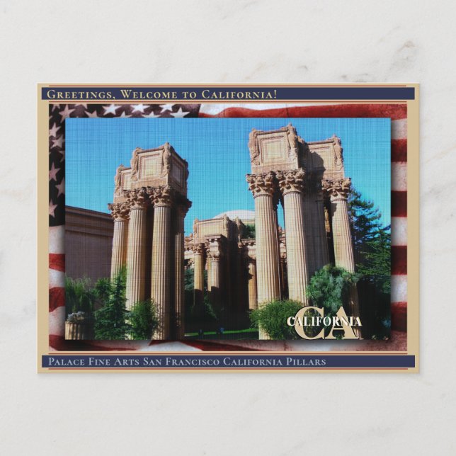 Palace Fine Arts San Francisco California Linen Postcard (Front)