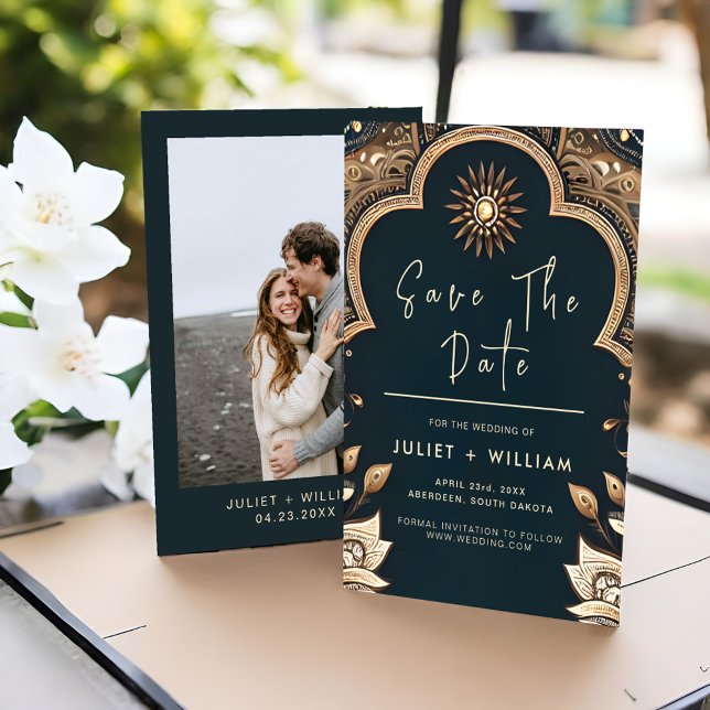 Palace Hindi Henna Mehndi Indian Style Wedding Save The Date (Creator Uploaded)