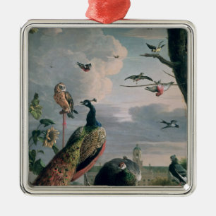 Palace of Amsterdam with Exotic Birds Metal Tree Decoration
