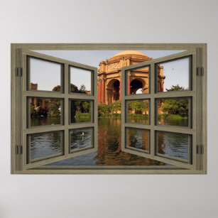 Palace Of Fine Arts Through An Open Window Poster