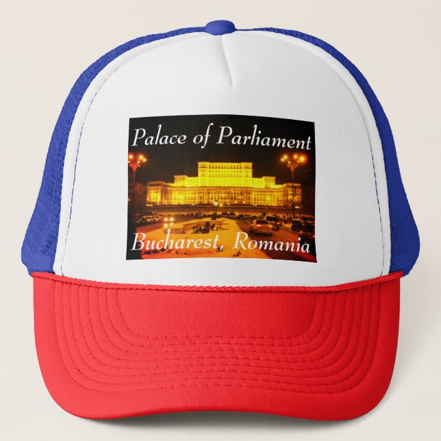 Palace of Parliament, Bucharest, Romania Trucker Hat (Front)