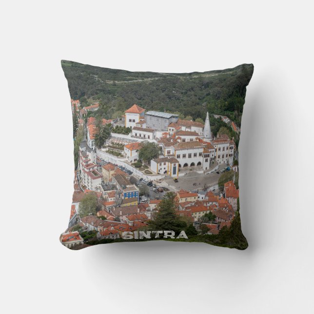 Palace of Sintra from above in Sintra Portugal Cushion (Front)