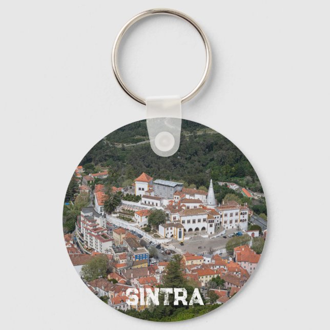 Palace of Sintra from above in Sintra Portugal Key Ring (Front)