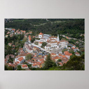 Palace of Sintra from above in Sintra, Portugal Poster
