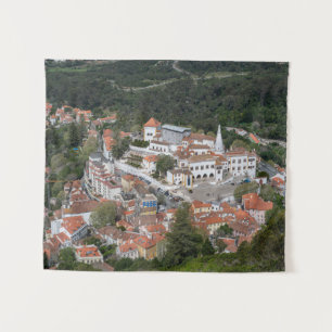 Palace of Sintra from above in Sintra Portugal Tapestry