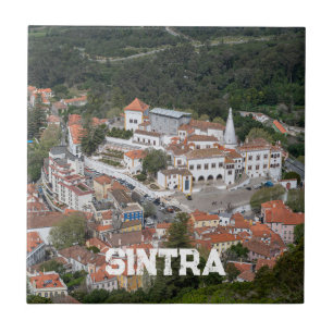 Palace of Sintra from above in Sintra, Portugal Tile