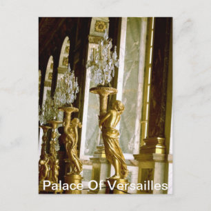 Palace of versailles Hall of mirrors Golden statue Postcard