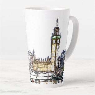 Palace of Westminster & Big Ben: London Fractal  Latte Mug