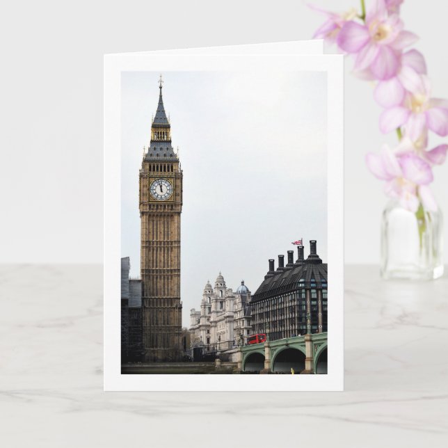 Palace of Westminster Bridge View, London, England Card (Orchid)