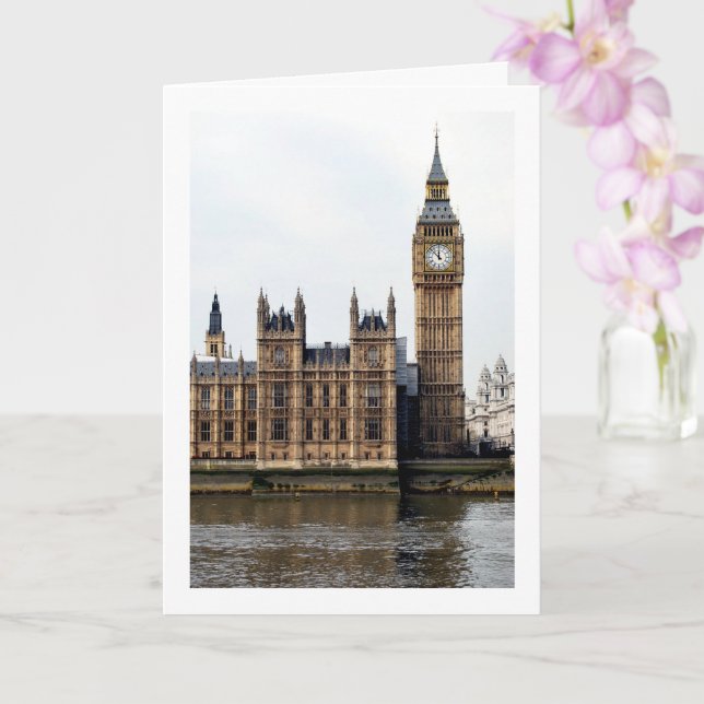 Palace of Westminster River View, London, England Card (Orchid)