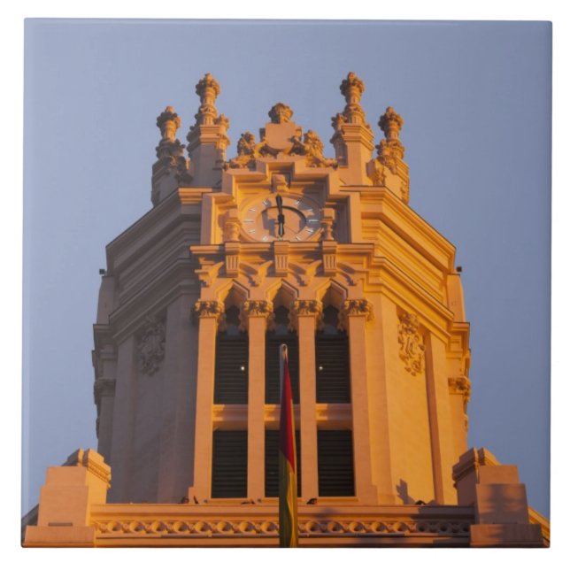 Palacio de Communicaciones, tower detail, sunset Tile (Front)