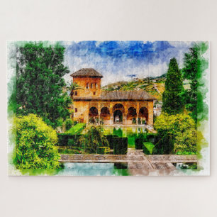 Palacio del Partal, Alhambra, Granada, Spain. Jigsaw Puzzle