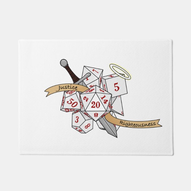 Paladin Dice Design Doormat (Front)