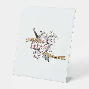 Paladin Dice Design Pedestal Sign