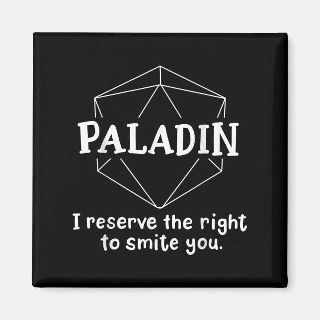 Paladin Funny Character Joke Roleplaying Games Rpg Magnet (Front)
