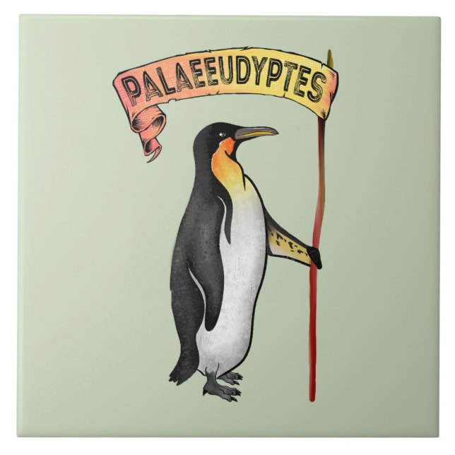 Palaeeudyptes Extinct Penguin Tile (Front)