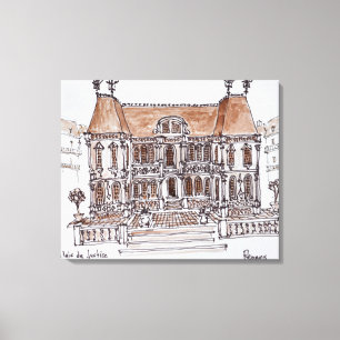 Palais de Justice Courthouse Rennes, Brittany Canvas Print