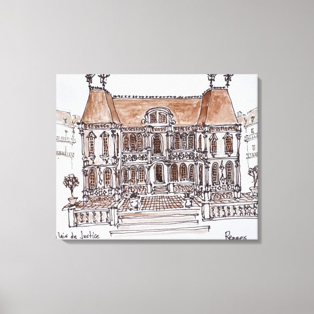 Palais de Justice Courthouse | Rennes, Brittany Canvas Print (Front)