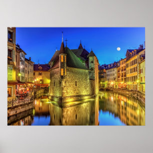 Palais de l'Ile jail in Annecy old city, France Poster