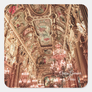 Palais Garnier Opera. Paris. France.  Square Stick Square Sticker
